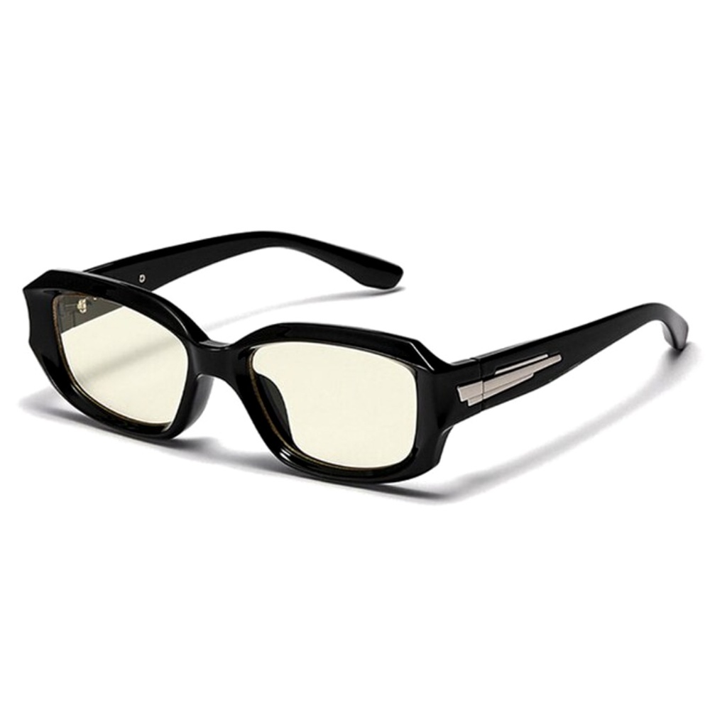 Trendy Rectangle Black Clear Tint Retro Men Women Square Frame Trendy Glasses